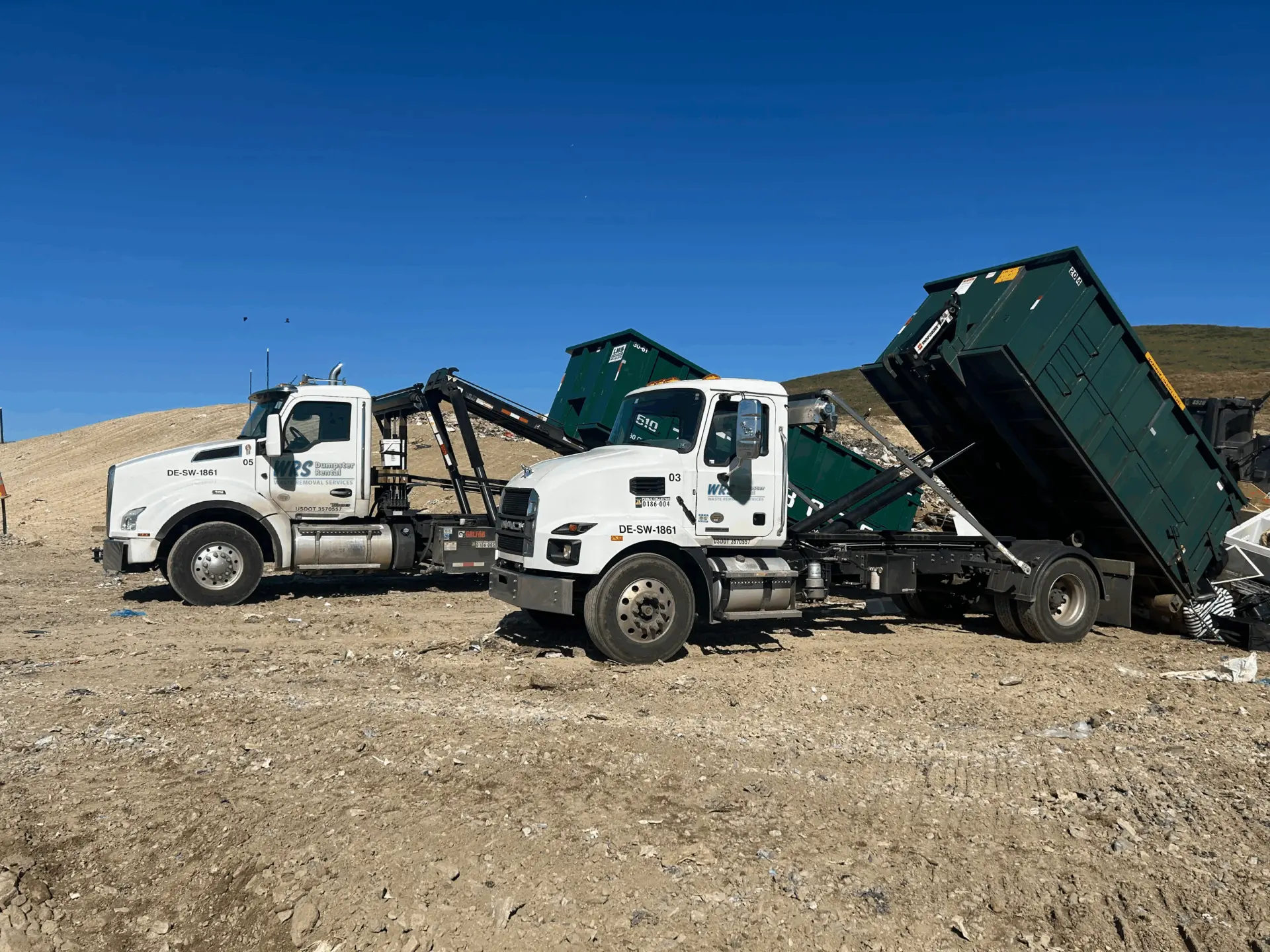 WRS roll off dumpster set on a property in Accident, MD