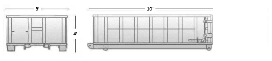 10-yard roll-off dumpster from WRS Dumpster Rental