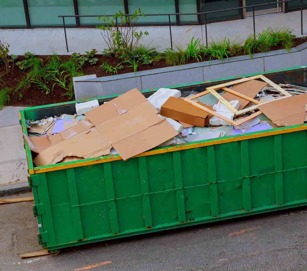 WRS Dumpster Rental — job photo WRS roll-off dumpster delivered to a residential driveway in Camden County, NJ