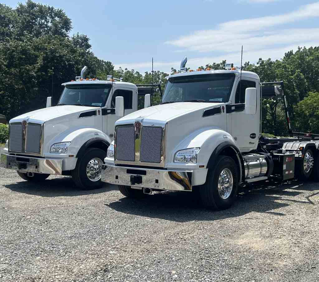 WRS Dumpster Rental — job photo WRS roll-off dumpster delivered to a residential driveway in Waterford Township, NJ